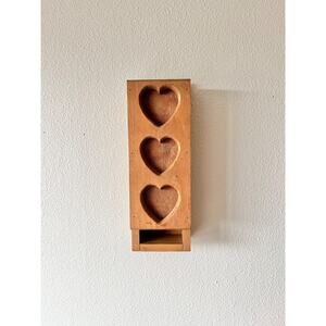 Vintage Wood Heart Cutout Shelf - Card Deck / Item Dispenser
